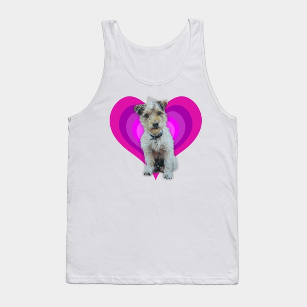 Gorgeous Jack Russell pup on a rainbow heart Tank Top by StudioFluffle